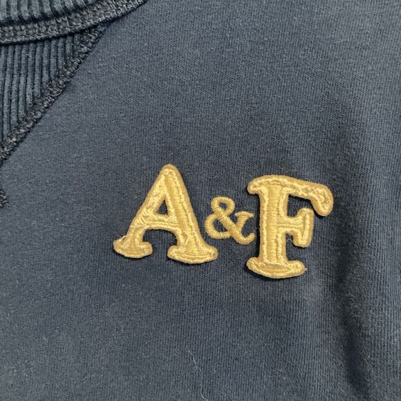 Abercrombie Fitch Crewneck Sweatshirt Blue A&F Logo Muscle Fit M - Picture 3 of 7